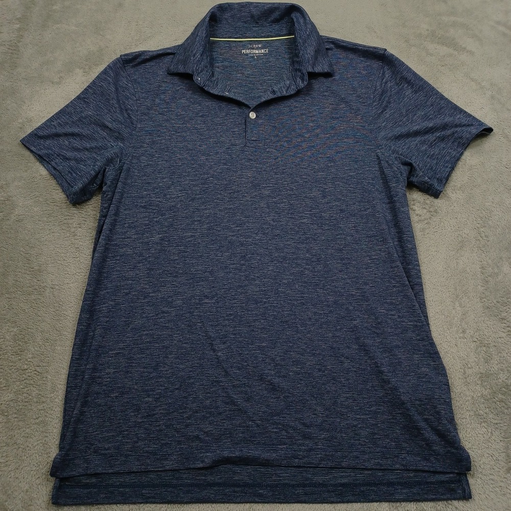J Crew Shirt Mens Large Blue Polo Basic Business Casual Preppy Performance